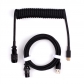 Dropshipping Coiled 1.8M Type C USB Cable gx16 for Mechanical Keyboard Aviator Connector Spiral Paracord with Double Sleeve